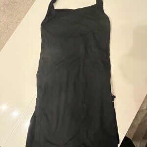 Black Stretchy Dress w/ Silver Side Ring Clips | Polyester Blend (new)
